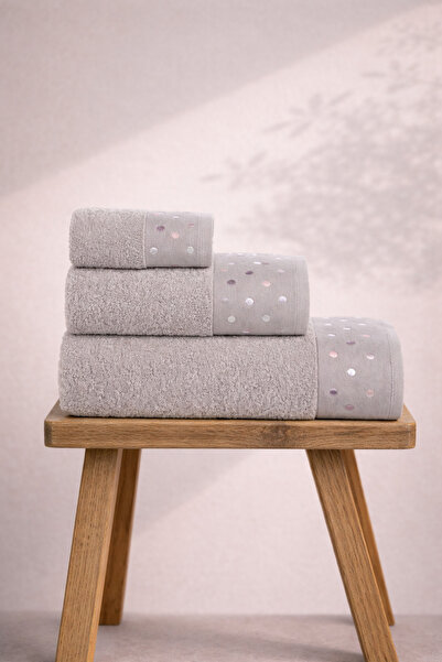 Ellia Soft Set de bumbac 100% piese de prosoape de baie romantice cu buline, ...