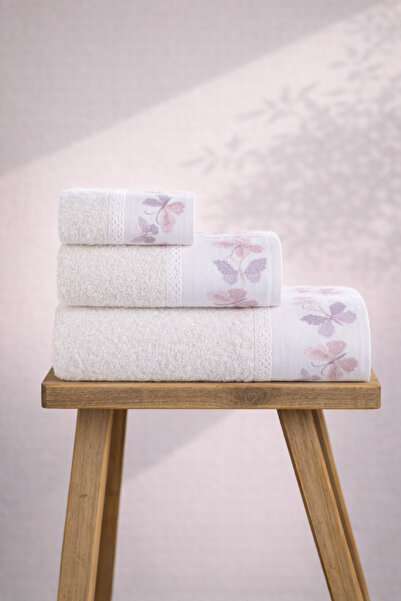 Ellia Soft طقم مناشف كارمن مكون من 3 قطع، 100% قطن، طقم حمام تركي فاخر، طقم ه...