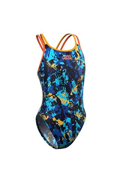 Mad Wave Kız Çocuk Mayosu antichlor Crossback Juni - Renkli - XXL/14-15 YAŞ