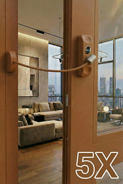 Evene Açık Kahve Pencere Kilidi 5 Adet Halatlı Çocuk Güvenlik Emniyet Hırsız ...