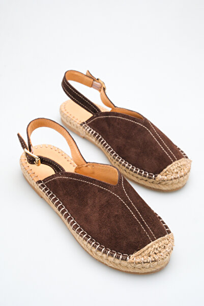 MARSEDO Γυναικεία πέδιλα Espadrille Sabo από γνήσιο δέρμα Luana Brown
