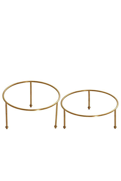 EF DEKORASYON EDEL&FEINE Tabak Sunum Standları 10cm ve 7cm Gold Pirinç
