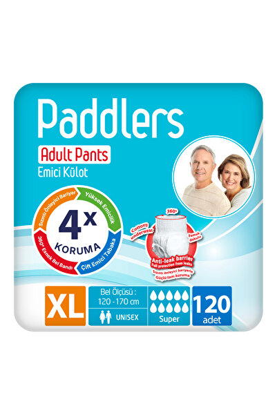 Paddlers Yetişkin Hasta Emici Külot Bez X-Large 120 Adet