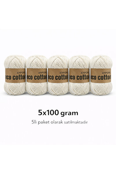 Oxford İplik 5'li Paket Eco Cotton - 100 gram 200 metre %100 Rejenere Pamuk Ö...