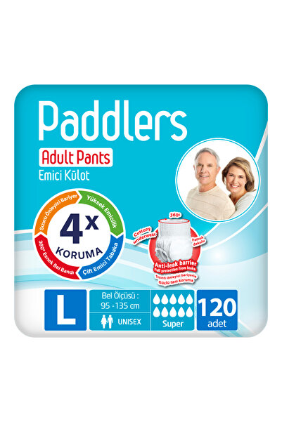 Paddlers Yetişkin Hasta Emici Külot Bez Large 120 Adet