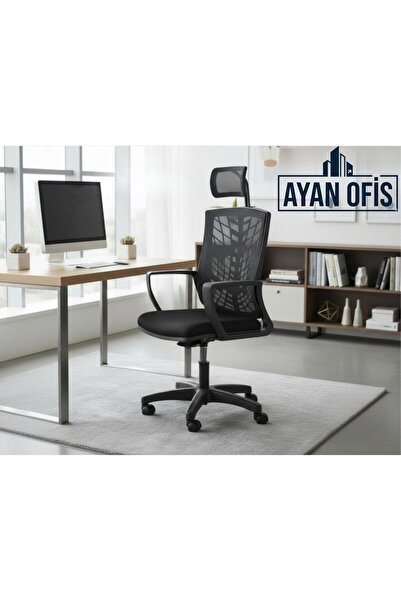 AYANAVM OFİS MAKAM SANDALYESİ Fileli Döner Koltuk Çalışma Koltuğu Laboratuvar...