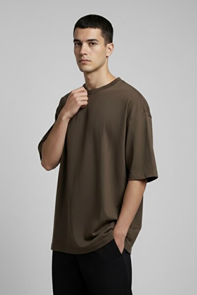 assef Tricou maro pentru bărbați supradimensionat Geniş croială bumbac 100% S...