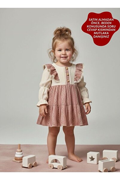 aysskids CASEY Rochie de fetiță pentru ocazii speciale, cu mânecă lungă și fu...