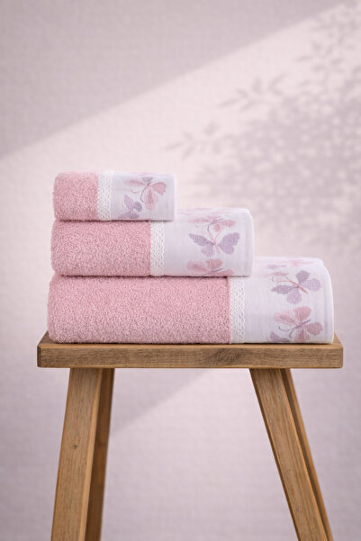 Ellia Soft طقم مناشف كارمن مكون من 3 قطع، 100% قطن، طقم حمام تركي فاخر، طقم ه...