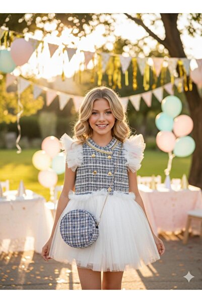 Hilal Akıncı Kids Kız Çocuk Kumaş Tütü Etek Ve Tütü Kollu Kabarık Elbise Saç ...