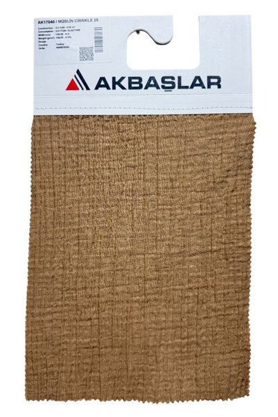 Akbaşlar Cotton Elastane Soft Textured Muslin Fabric |   1 Meter |   Width: 150cm
