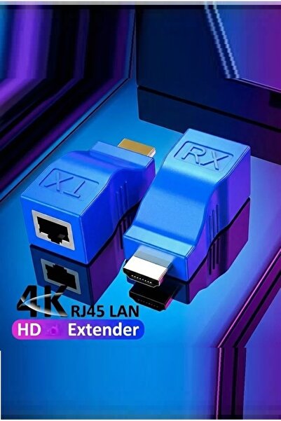 Derwell 4k Hd Hdmı Uyumlu Genişletici Rj45 Lan Ağ Uzatma Tx Rx Cat5e Cat6 Eth...