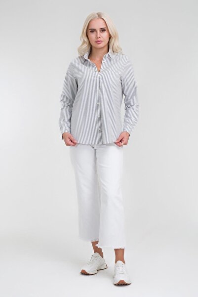 Bold & Young Women's Front and Back Oval Cotton Striped Woven Fabric Sleeve B...