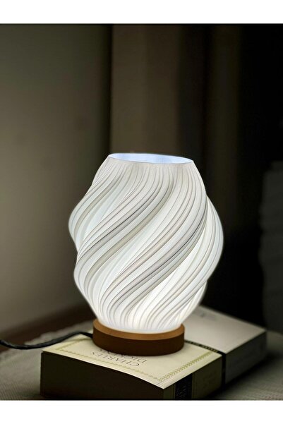 Bovi Craft LUMINA SPIRAL – Modern 3D Baskı Dekoratif Masa Lambası