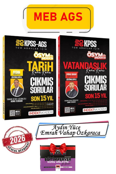 İndeks Akademi 2026 MRB AGS Tarih Çıkmış Sorular Aydın Yüce+Vatandaşlık Çıkmı...