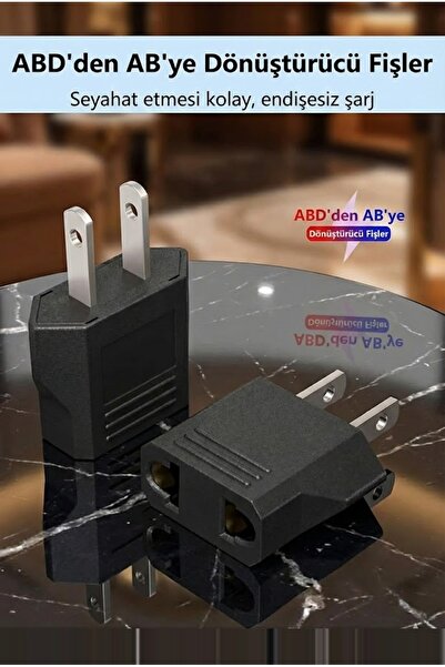 Derwell Avrupa Amerikan Düz Priz Dönüştürücü Türk Amerikan Fiş Adaptörü Fiş Ç...