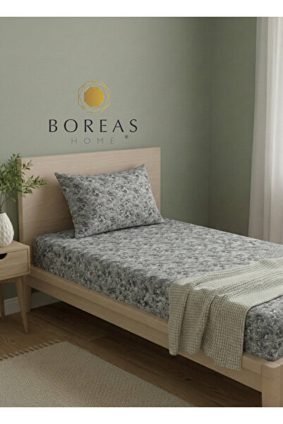 Boreas Home Destan Ranforce Single Elastic Sheet and Pillowcase Set (100X200)
