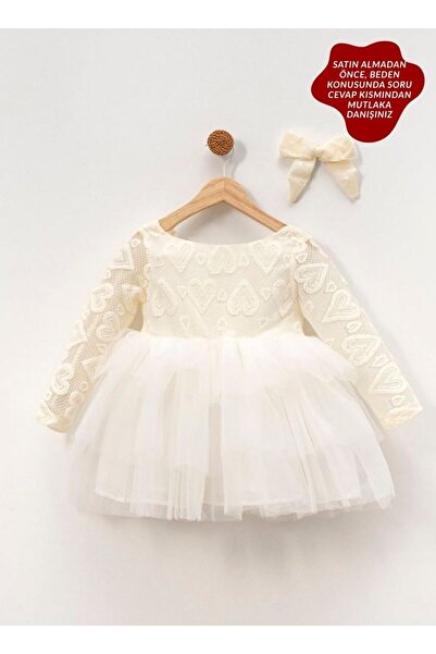 aysskids Lora Heart Detailed Buckle Tulle Skirt Special Occasion Eid Dress fo...