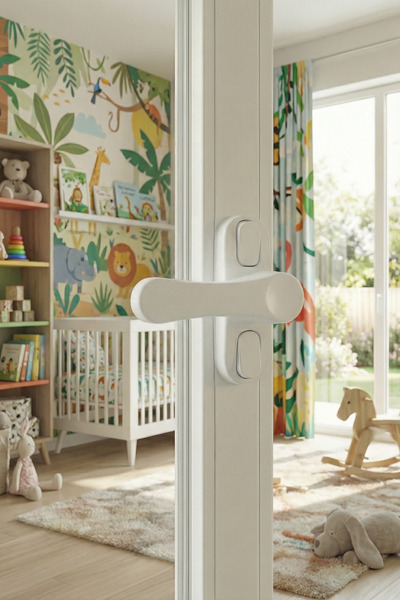 Evene Beyaz Pencere Emniyet Kilidi Çocuk Hırsız Kilidi Çekmeli Pvc 1 Adet