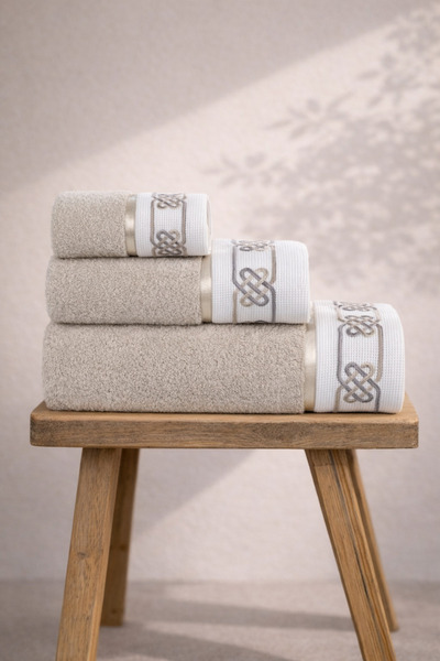 Ellia Soft Marco set od 3 komada peškira 100% pamuk komada u kutiji set za ku...