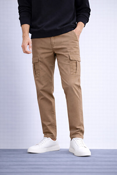 inpool Ανδρικό παντελόνι, τσέπη cargo, βαμβακερό, ύφανση γαμπαρντίνας, 21INP207