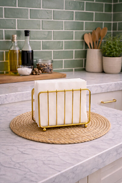 KARTEYA حامل مناديل مزخرف ذهبي عالي الجودة من الفولاذ المقاوم للصدأ