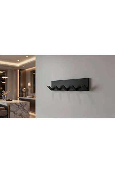 By Arkincoff Modern Siyah 5'li Duvar Askılığı