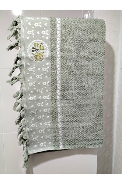 90x145 %100 Pamuklu Mint Yeşili Banyo Havlusu Peştemal