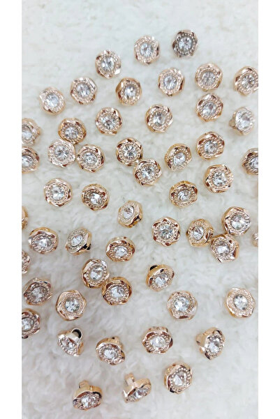 BİGÜMEX Metalize Taşlı Düğme 12mm 10 Adet. (1412)