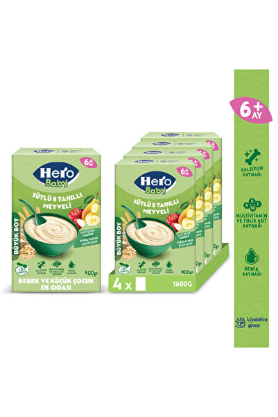 Hero Baby Sütlü 8 Tahıllı Meyveli 400g x4
