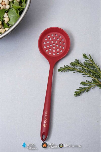 elfnur Sert Uçlu Isıya Dayanıklı Yanmaz Yapışmaz Silikon Kevgir  33 Cm