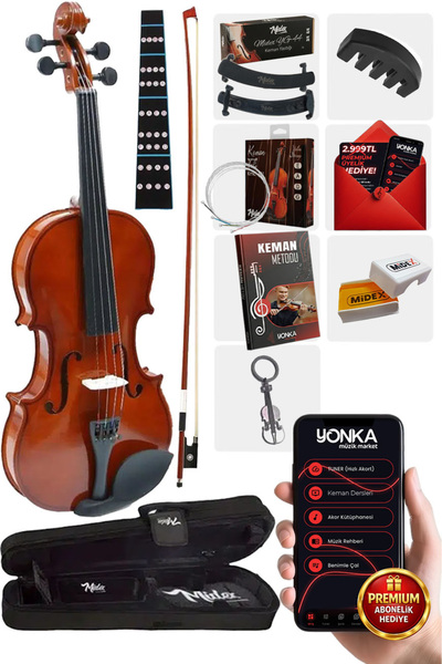 Midex Cvl-744-tys Profesyonel 4/4 Keman Seti (YASTIK TEL REÇİNE ÇANTA SUSTURU...