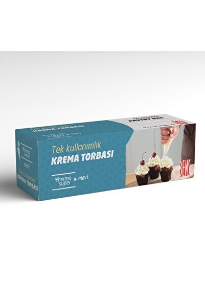 dinckitchen بينس كيس شيبس كريمة زرقاء 72 قطعة 51x24 سم