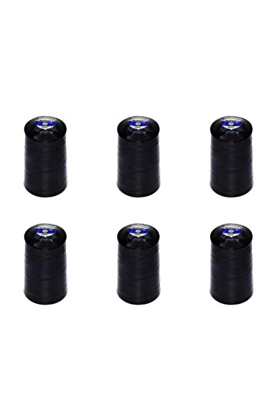 Oltalı 6 Adet dikiş Ipliği 120 No Bobin Siyah %100 Yerli 5000 Mt.