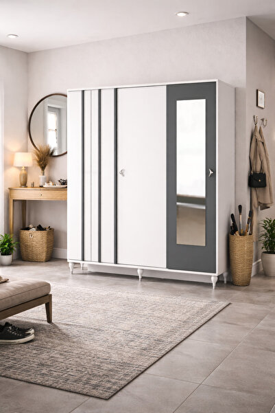 Abre VİLZA SÜRGÜ KAPAKLI AYNALI PORTMANTO VESTİYER