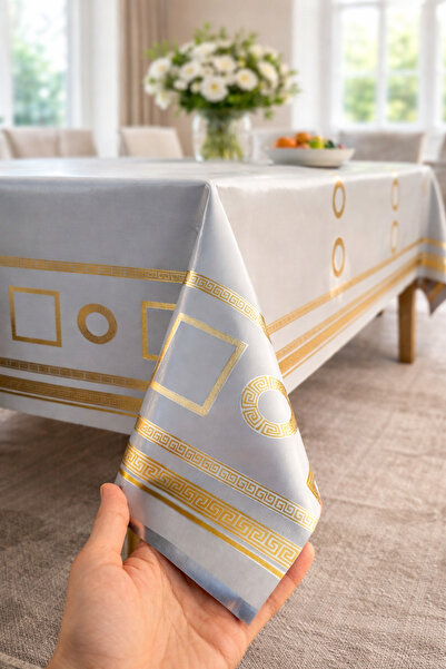 Rona Home Luksuzni PVC-stolnjak Vodootporna izbrisiva zlatna šarena stolnjak ...