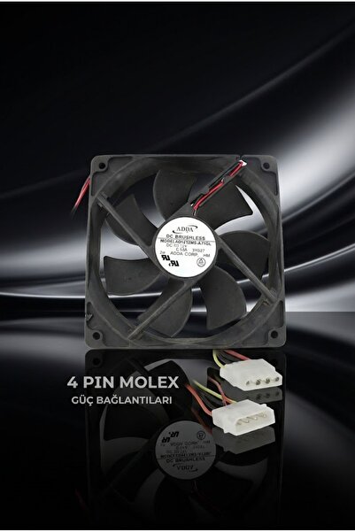 Derwell Yeni 2025 Dc 12v 4 Pinli 120x120mm 12cm Kare Kasa Fanı Molex-pin Soke...