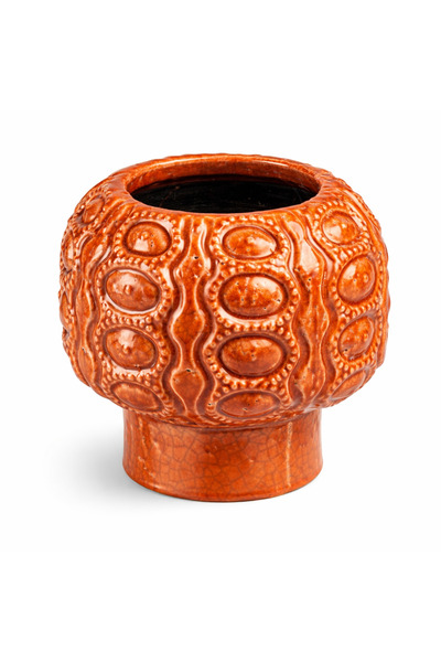 Warm Design Kabartmalı Terracotta Saksı