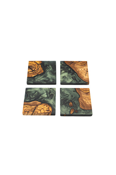 KAYNOCK مجموعة مسند الأكواب الإيبوكسي الأخضر