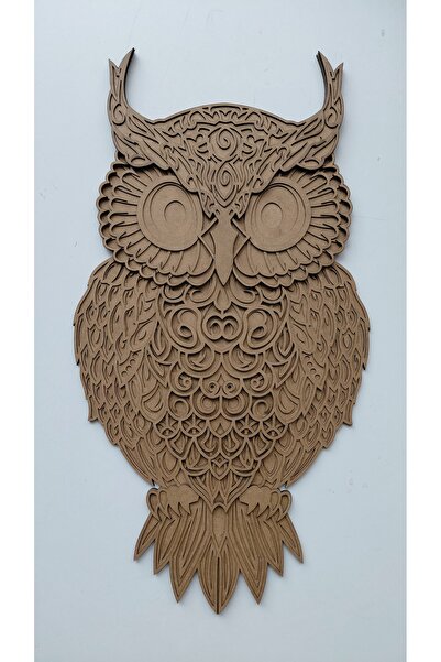 Aluradeco Katmanlı Ahşap Baykuş Duvar Dekoru Bohem ve İskandinav Şıklığı Duva...