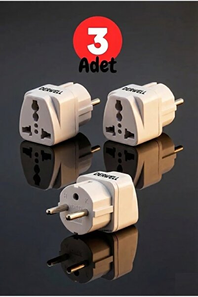Derwell 3 Adet Türk'e Çevirici Priz Amerikan Fiş Amerikan Ingiliz Çin Fişini ...