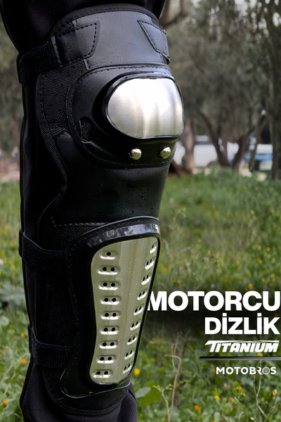 Motobros وسادة ركبة كبيرة الحجم لحماية الدراجة النارية من التيتانيوم