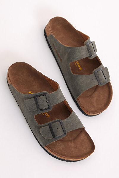 Tonny Black Унисекс, удобни полиетиленови чехли от набук с двойна катарама