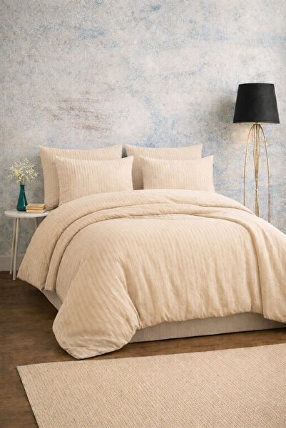 moon secret tekstil Set de lenjerie de pat dublu din satin de bumbac de culoa...