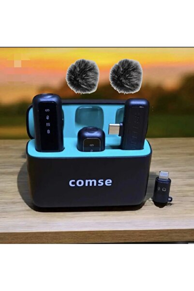 comse Sx6 Iphone Ve Type-c Uyumlu Kablosuz Yaka Mikrofonu Göstergeli Led Şarj...