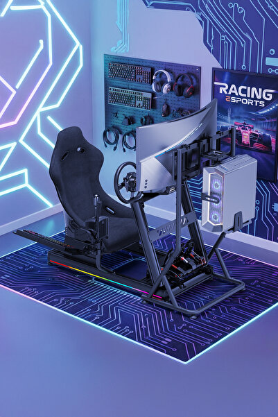 XDrive RGB Alüminyum Yarış Simülatörü Kokpiti ve F1 Koltuğu Bs01