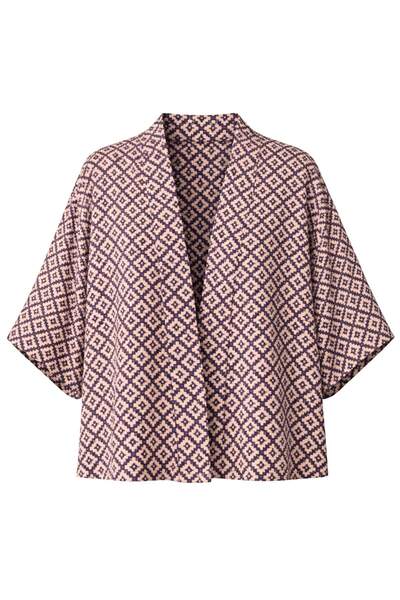 Retrobird Mini kimono pentru femei cu model boho cu design NOU, grâu