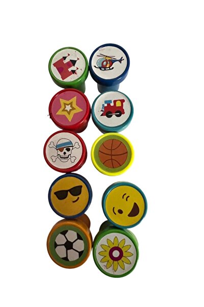 90larevibakkalamca 10 adet Figür Damga Seti Eğlenceli Baskı Oyunu Çocuk Mühür...