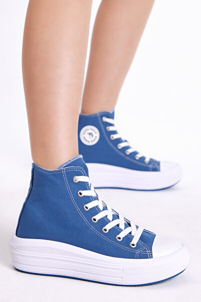 Tonny Black Жіночі темно-сині зручні довгі кросівки на литій товстій підошві