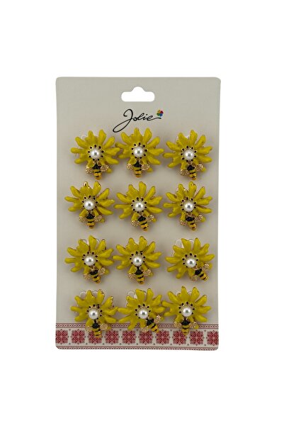 Flippy Set 12 Brose Martisor Albina pe Floare Galbena